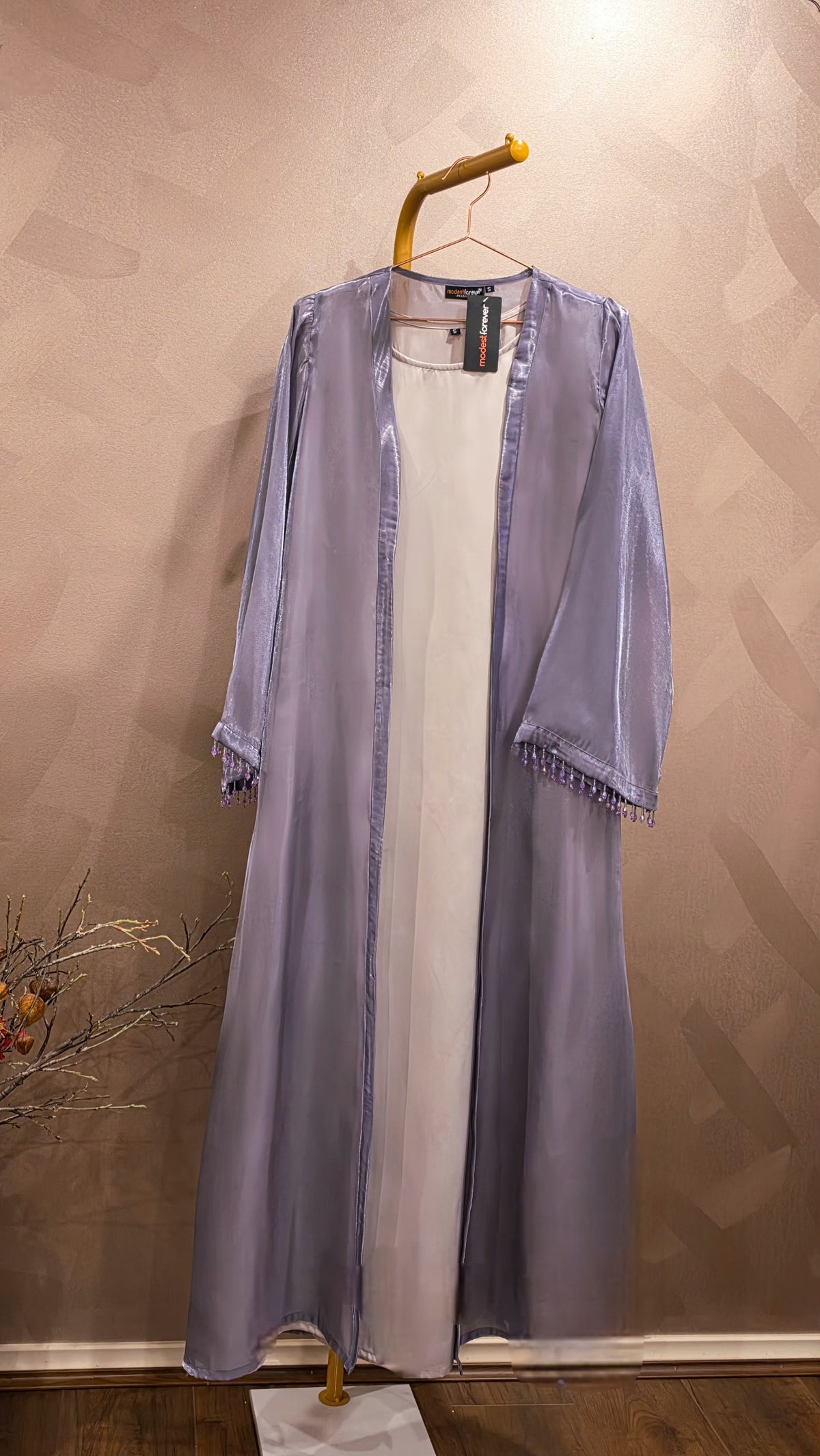 Lilac Crystal Abaya Set