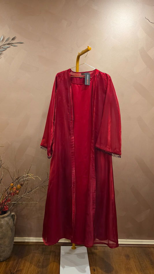 Rose Crystal Abaya Set