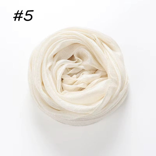 Silk Linen Hijab Ivory