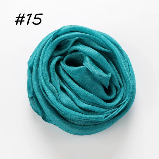 Silk Linen Hijab Tiffany Blue