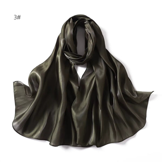 Silk Organza Hijab Dark Olive