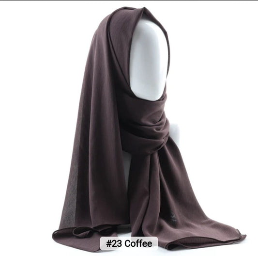 Crinkle Chiffon Hijab Coffee