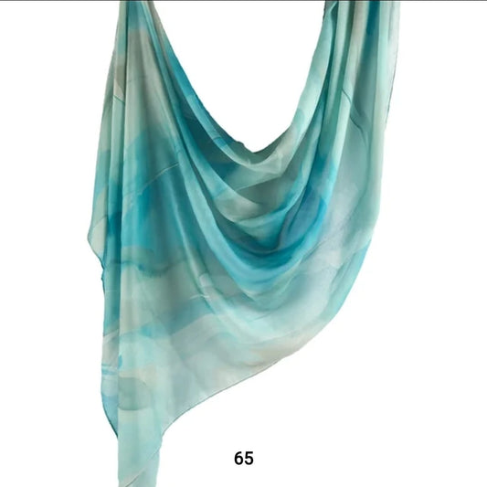 Turquoise Marble Printed Modal Hijab