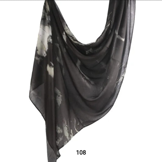 Midnight marble Printed Modal Hijab