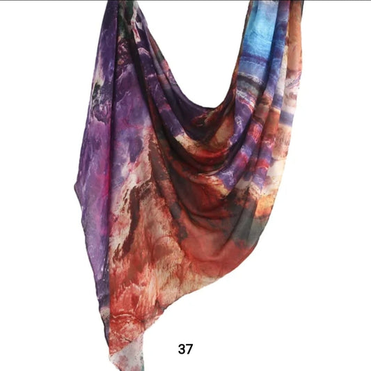 Watercolour canvas Printed Modal Hijab
