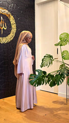 Golden Glow Ombre Satin Abaya Set
