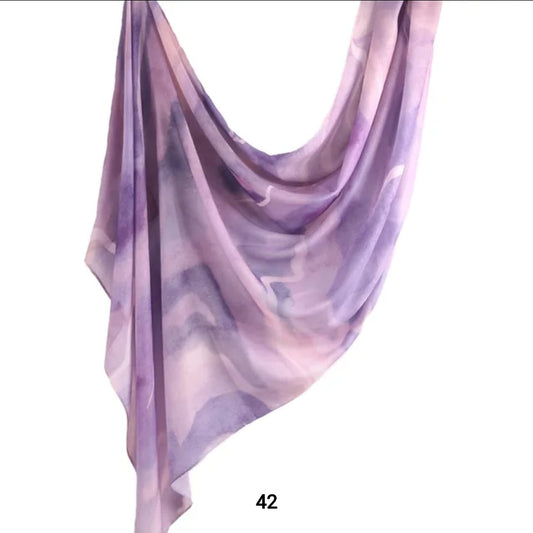 Purple Ombre Marble Printed Modal Hijab