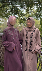 Grape Stonework Luxury Abaya