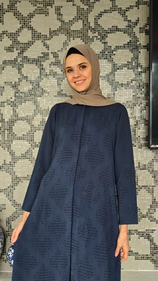 Blue Swarovski Formal Abaya