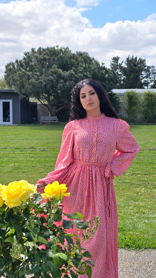 Pink Illusion Maxi Dress
