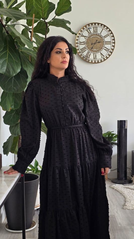 Midnight Charm Tiered Dress