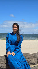 Cobalt Blue Lace Tiered Dress