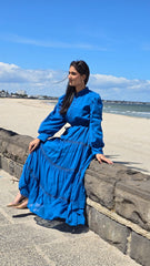 Cobalt Blue Lace Tiered Dress