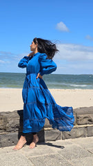 Cobalt Blue Lace Tiered Dress