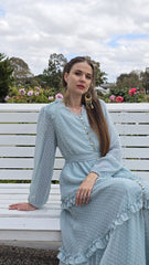 Powder Blue Frill Detail Dress