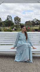 Powder Blue Frill Detail Dress
