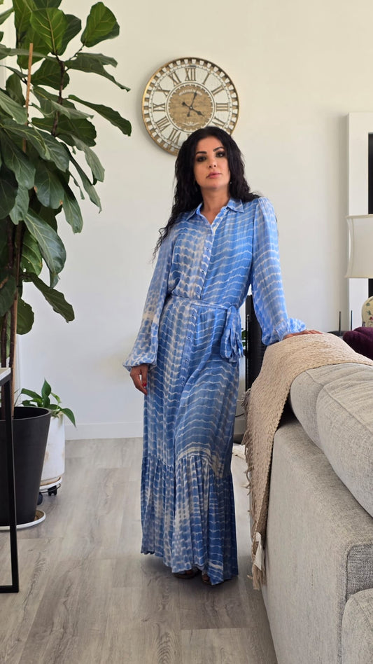 Tie and Dye Blue Dress