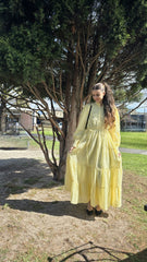 Lemon Glow Tiered Dress