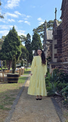 Lemon Glow Tiered Dress