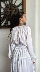 Snowfall Grace Satin Tiered Dress