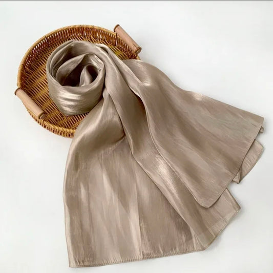 Silk Organza Hijab Khaki