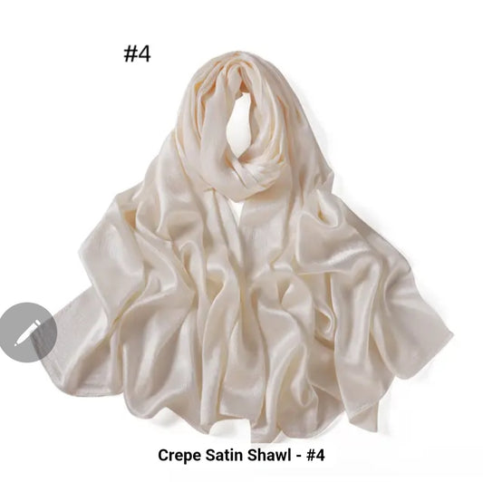 Ivory Textured Satin Hijab