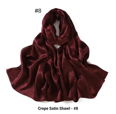 Maroon Textured Satin Hijab