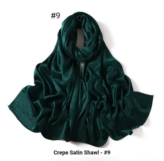 Emerald Textured Satin Hijab