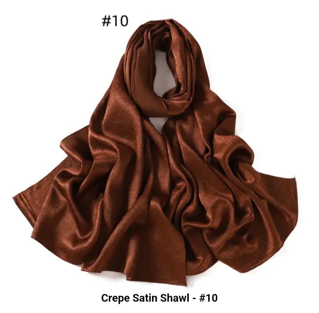 Cinnamon Brown Textured Satin Hijab