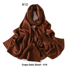Cinnamon Brown Textured Satin Hijab