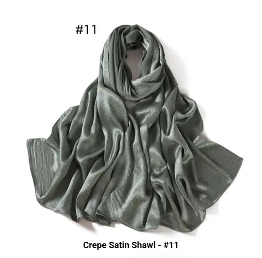 Muted Sage Green Textured Satin Hijab