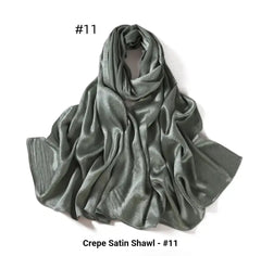 Muted Sage Green Textured Satin Hijab