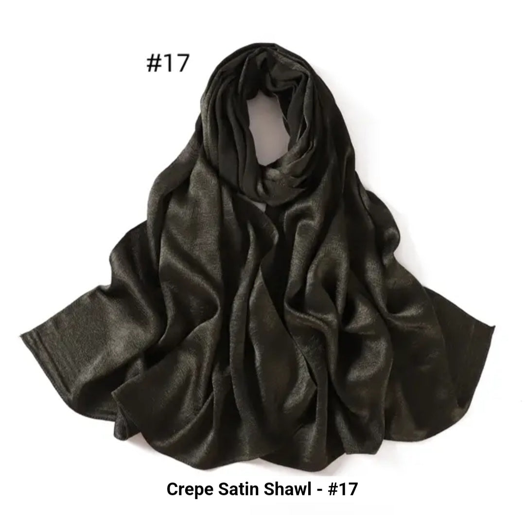 Dark Olive Textured Satin Hijab