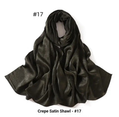 Dark Olive Textured Satin Hijab