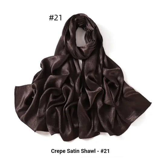 Dark Brown Textured Satin Hijab