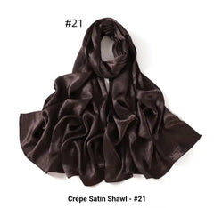 Dark Brown Textured Satin Hijab