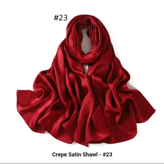 Red Textured Satin Hijab
