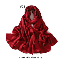 Red Textured Satin Hijab