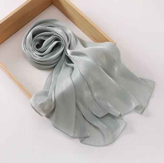 Frosted Mist Shimmer Chiffon Silk Hijab