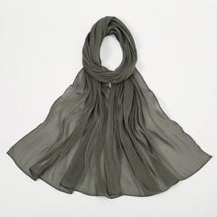 Dead Green Shimmer Chiffon Silk Hijab