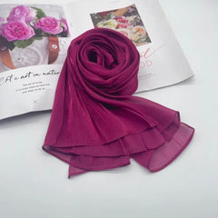 Burgundy Shimmer Chiffon Silk Hijab