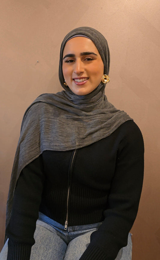 Khaki Dirty Wrinkled Rayon Hijab