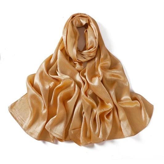 Deep Gold Textured Satin Hijab