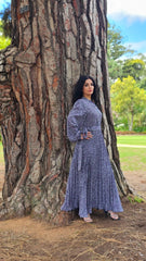 Midnight Spotty Pleated Dress