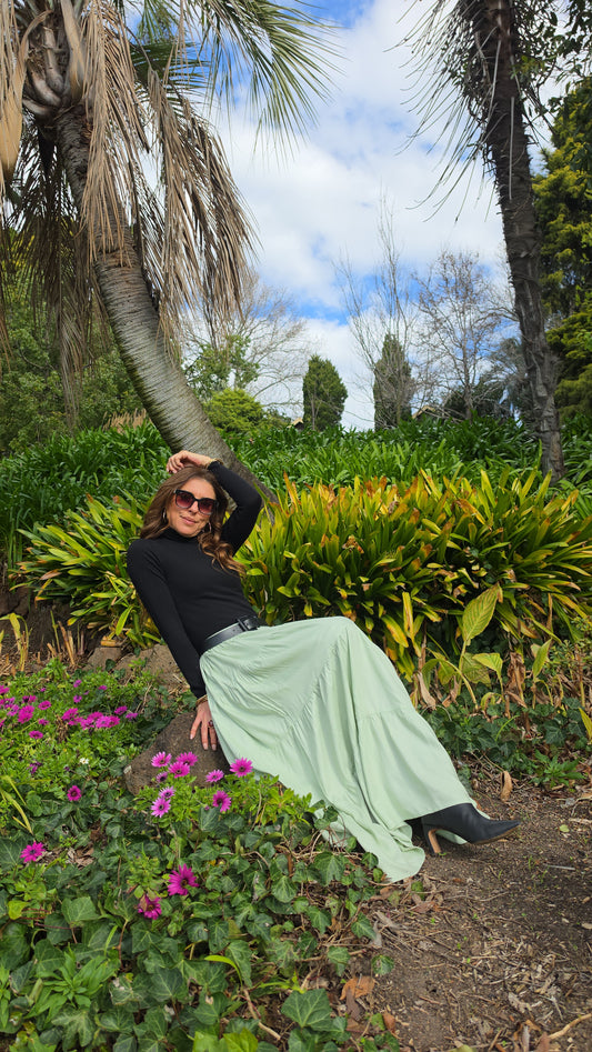 Mint Tier Maxi Skirt
