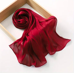 Rose Red Shimmer Chiffon Silk Hijab