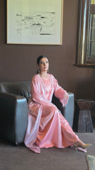 Blush Crystal Organza Abaya Set