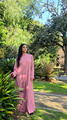 Dusty Rose Lattice Abaya