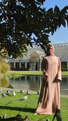 Blush Nude Grace Pleated Abaya