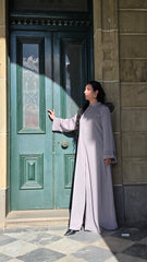 Dusty Grey Statement Sleeves Abaya